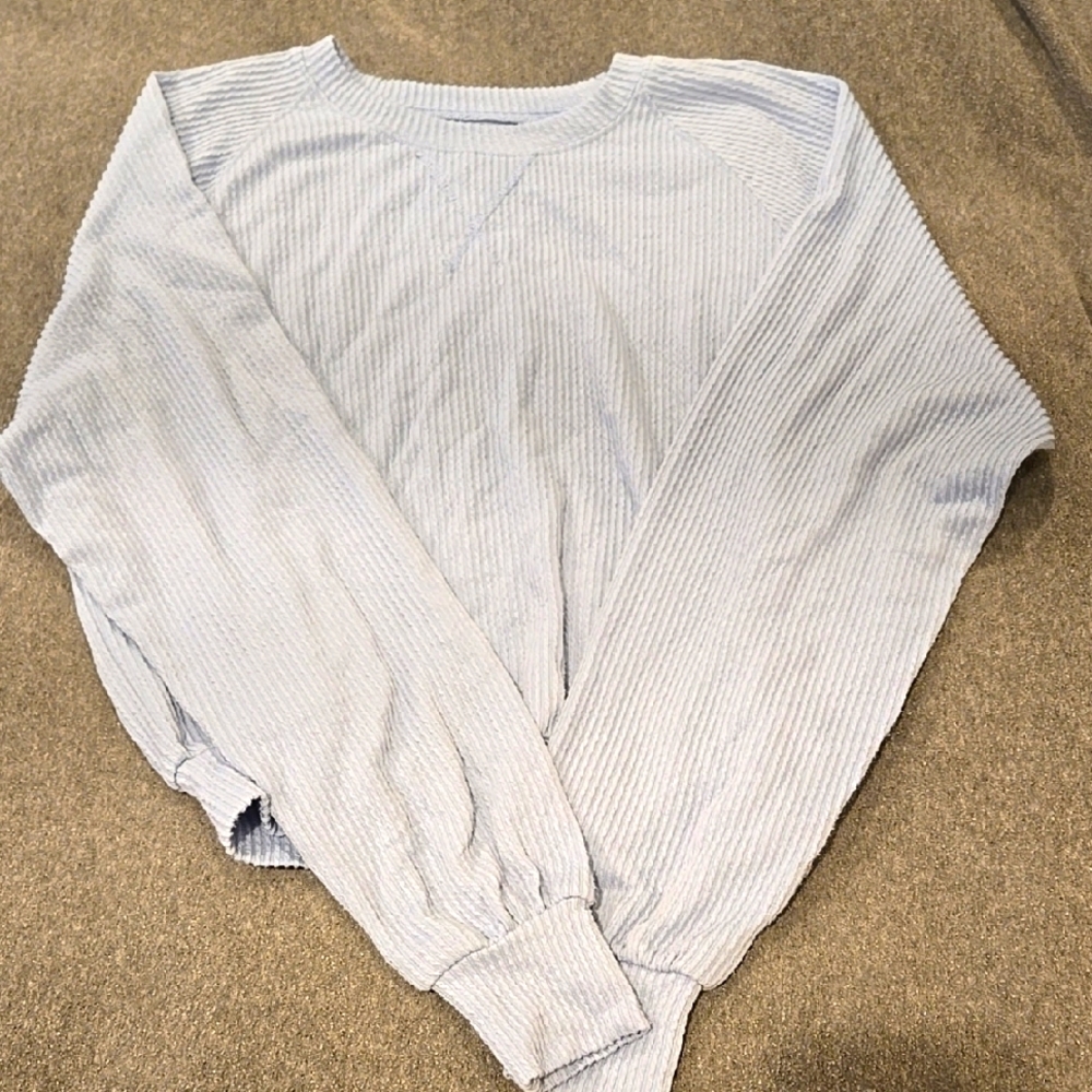 Light Blue Ribbed Sweater